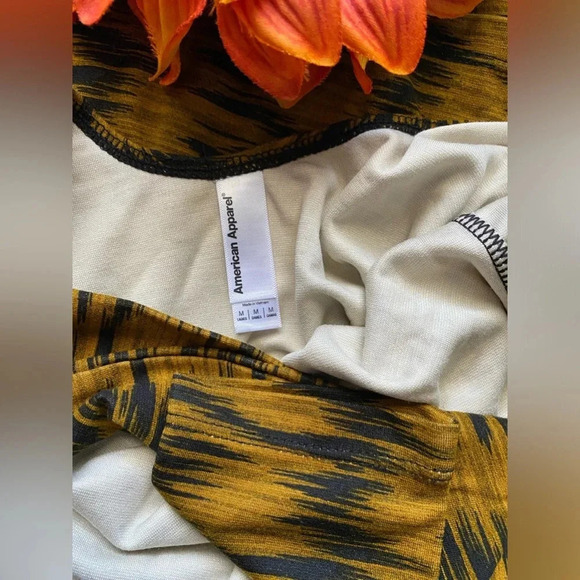 🦋B2G1🦋AMERICAN APPAREL Hyena Print Open Back Long Sleeved Midi Dress | MED | - Picture 7 of 9